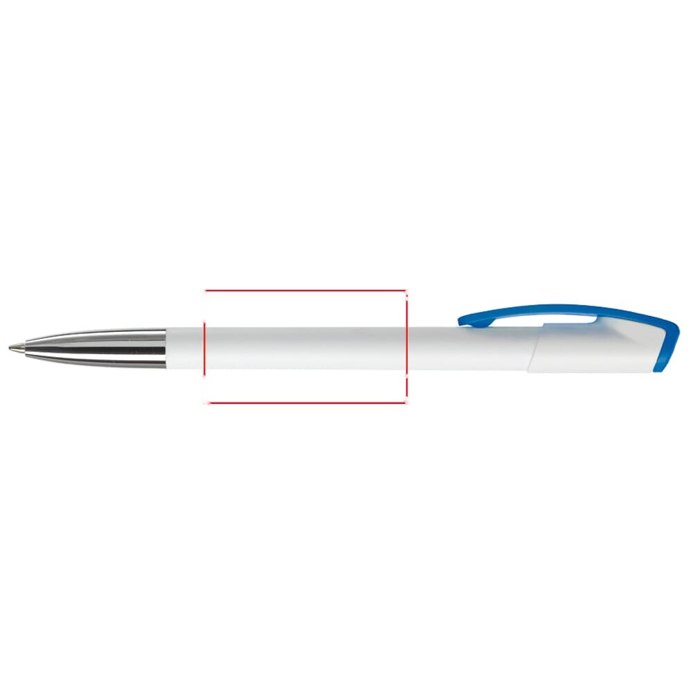 Balpen Deniro metalen tip hardcolour — drukvlak 90 graden van de clip