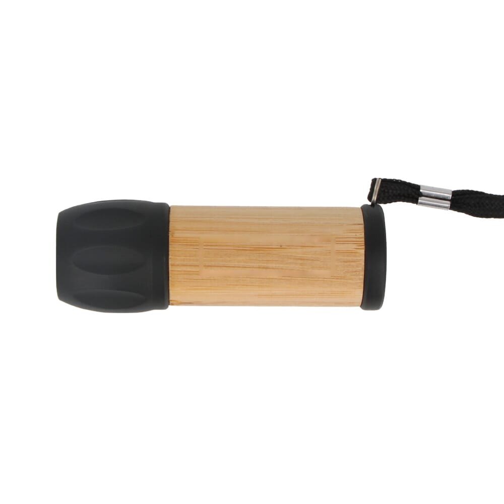R-ABS & Bamboe Zaklamp — drukvlak op de bamboe behuizing