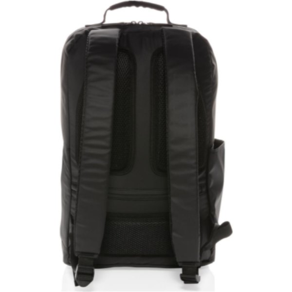 Fashion black PVC vrije 15.6" laptop rugtas — drukvlak band links