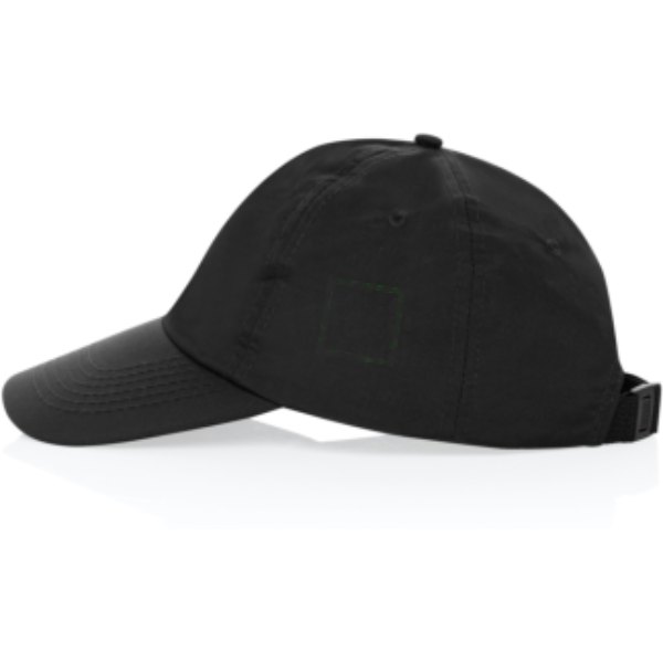 KENTO URBAN RCS gerecyclede nylon 5-panel adventure cap — drukvlak artikel zijkant links