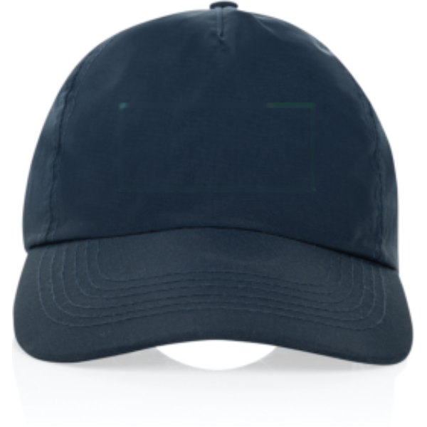 KENTO URBAN RCS gerecyclede nylon 5-panel adventure cap — drukvlak artikel voorzijde