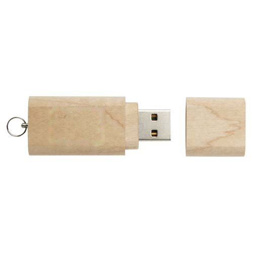 Houten USB 3.0 met sleutelring — drukvlak achterzijde