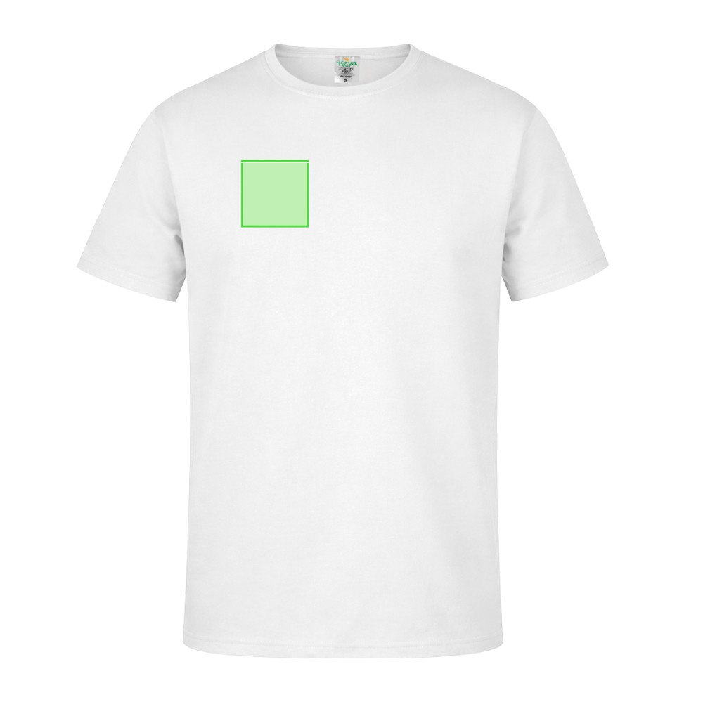 Volwassene Wit T-Shirt "keya" MC180 — drukvlak rechterborst