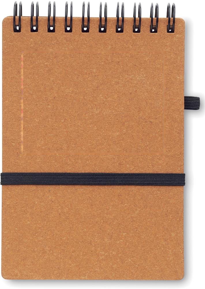 NOTIE - B7 Gerecycled notitieboek met balp — drukvlak voorzijde bovenzijde