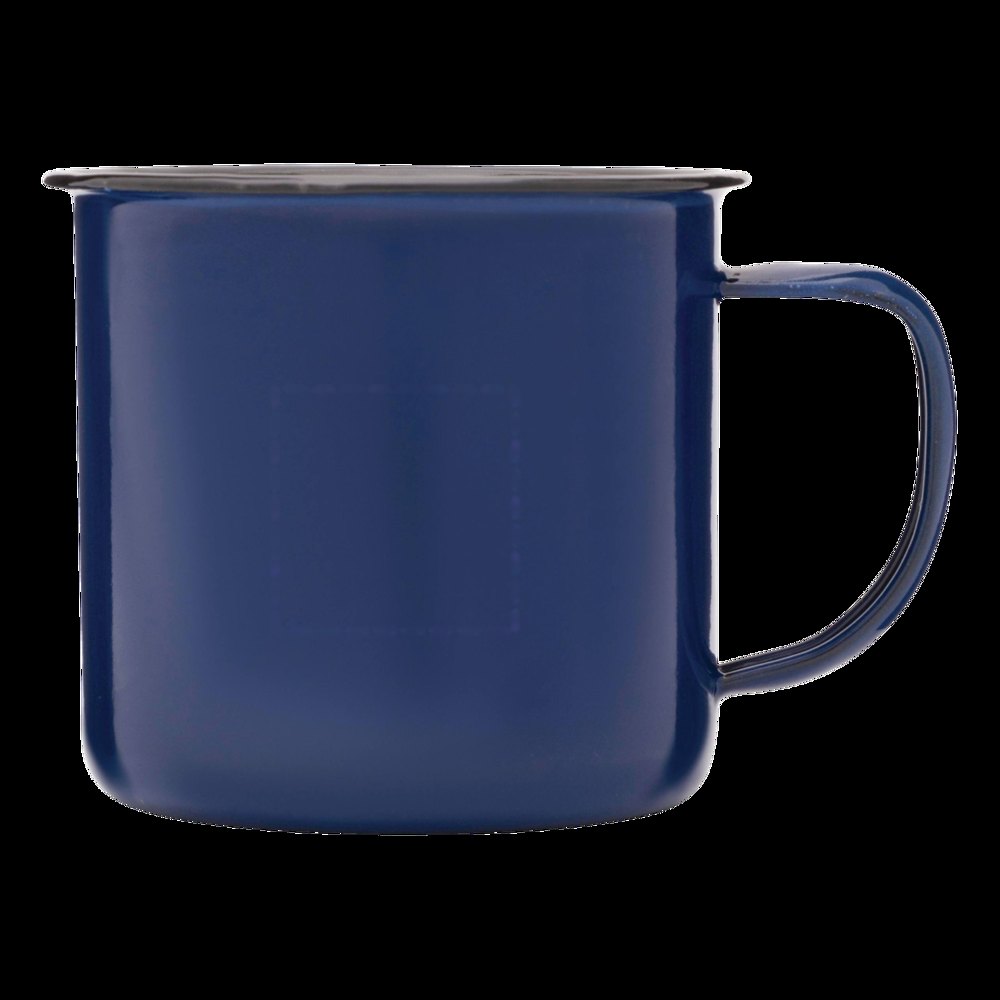RETRO CUP - Emaille beker — drukvlak op de links zijde van de handvat