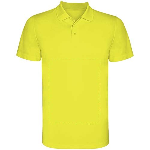 Monzha 150 g/m² sportpolo met korte mouwen voor kinderen — drukvlak impact volledige voorzijde