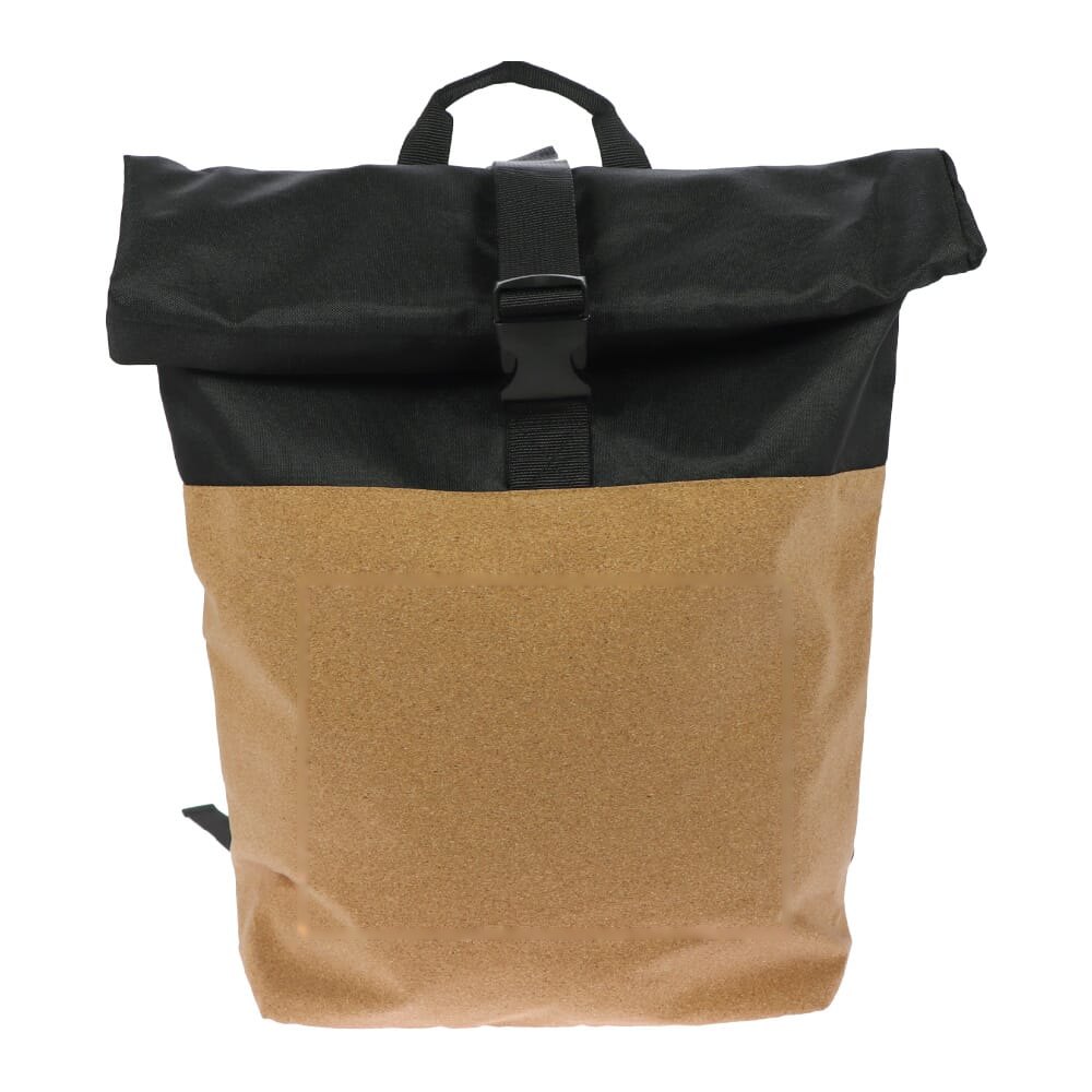 Rolltop rugzak kurk & R-PET 18L — drukvlak voorzijde