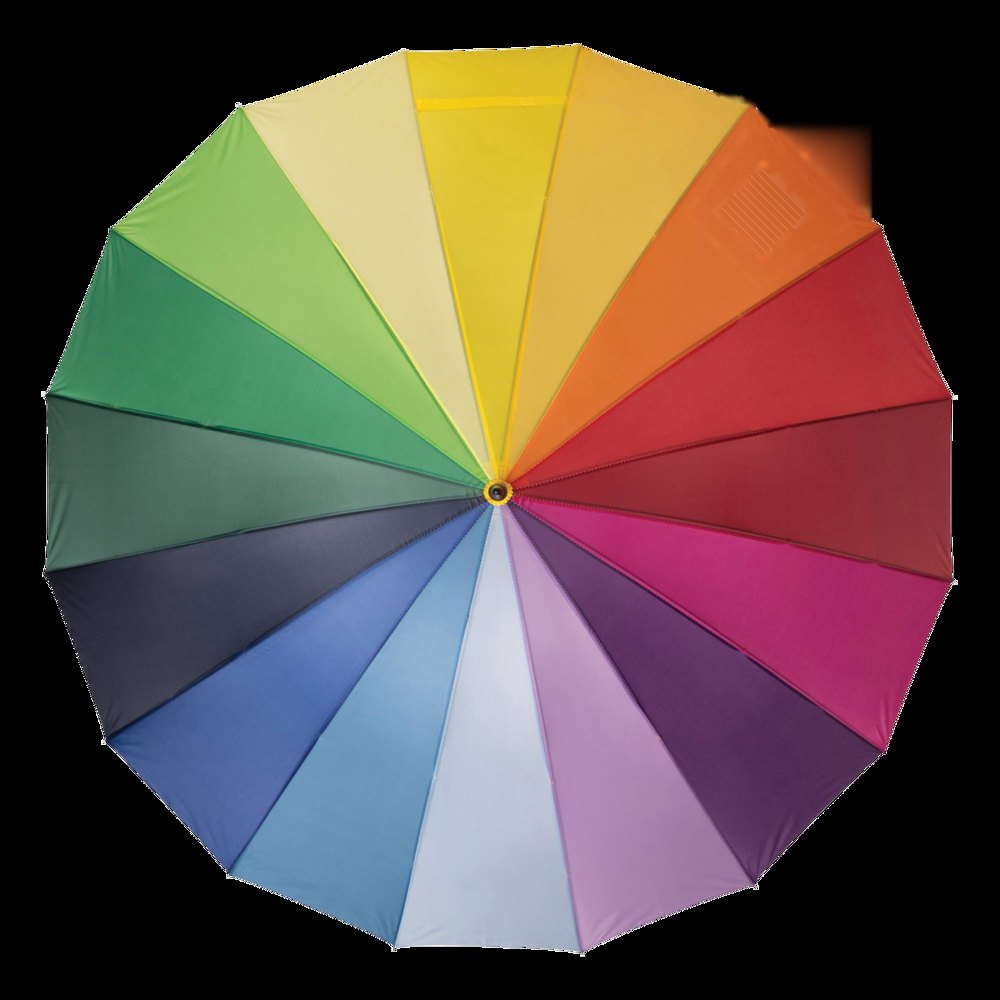 RAINBOW SKY - Golfparaplu in regenboogkleuren — drukvlak op segment 11