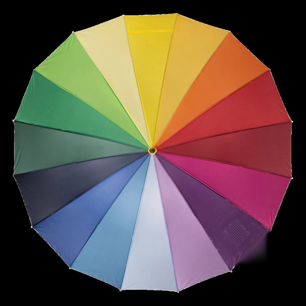 RAINBOW SKY - Golfparaplu in regenboogkleuren — drukvlak op segment 15