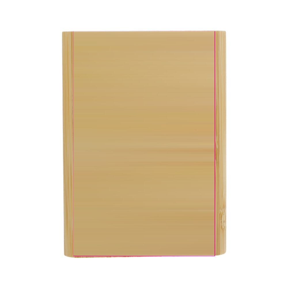 Powerbank Bamboo 5000 mAh — drukvlak groot op voorzijde