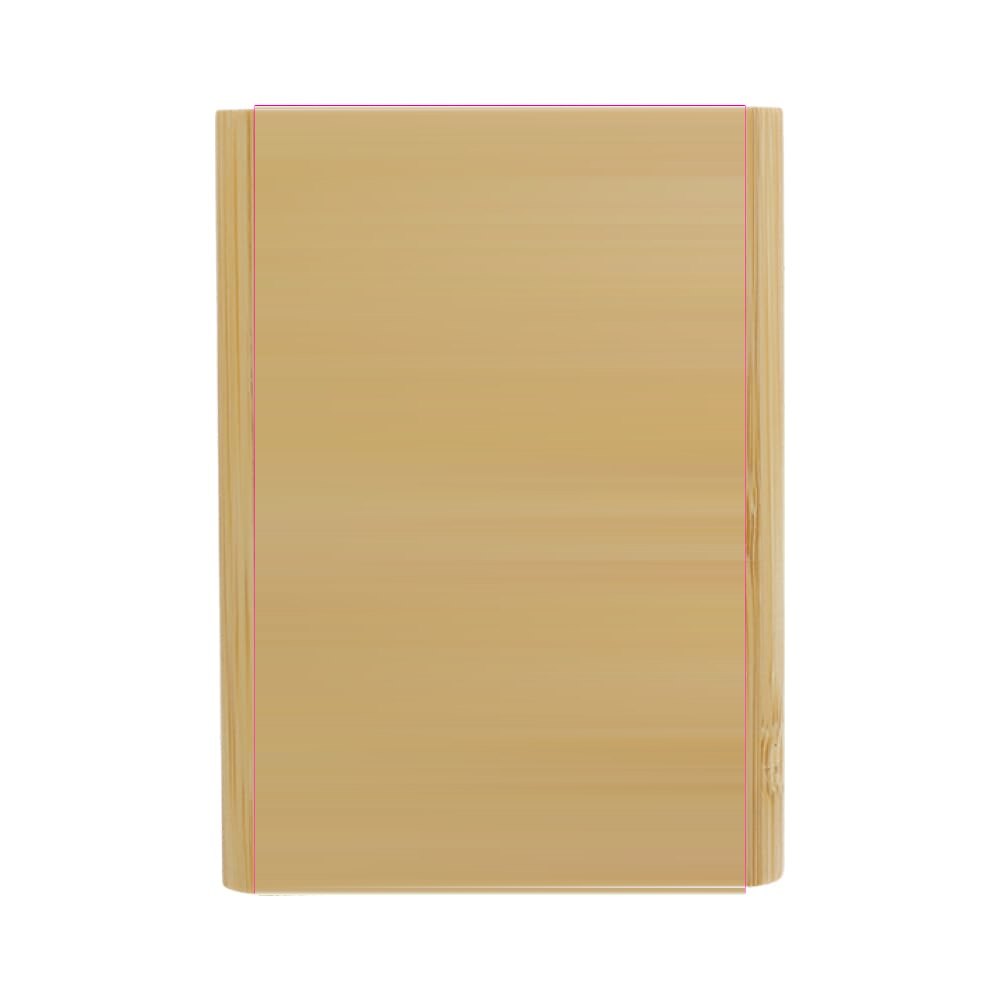 Powerbank Bamboo 5000 mAh — drukvlak bijna gehele voorzijde
