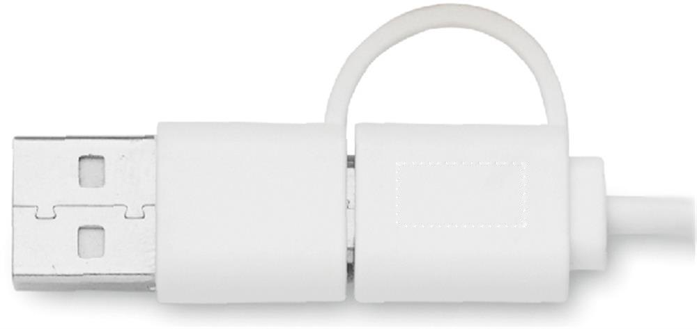 HUBBAM - Bamboe USB hub 3 poorten — drukvlak plug zijde 1