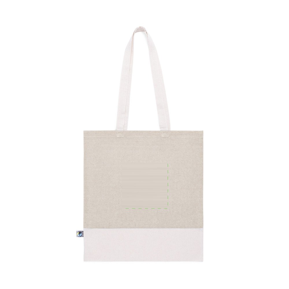 Tas Annet Fairtrade — drukvlak gecentreerd op de tas
