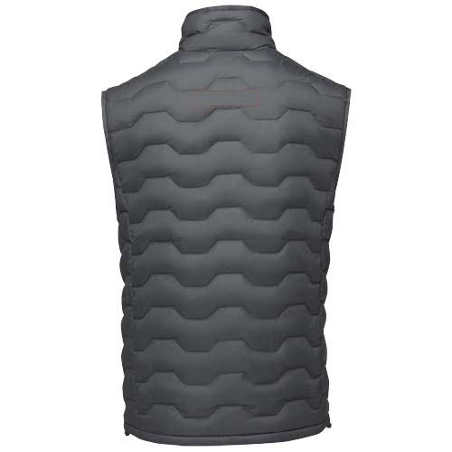 Petalite GRS gerecyclede geïsoleerde down bodywarmer voor heren — drukvlak impact hoog op de achterzijde