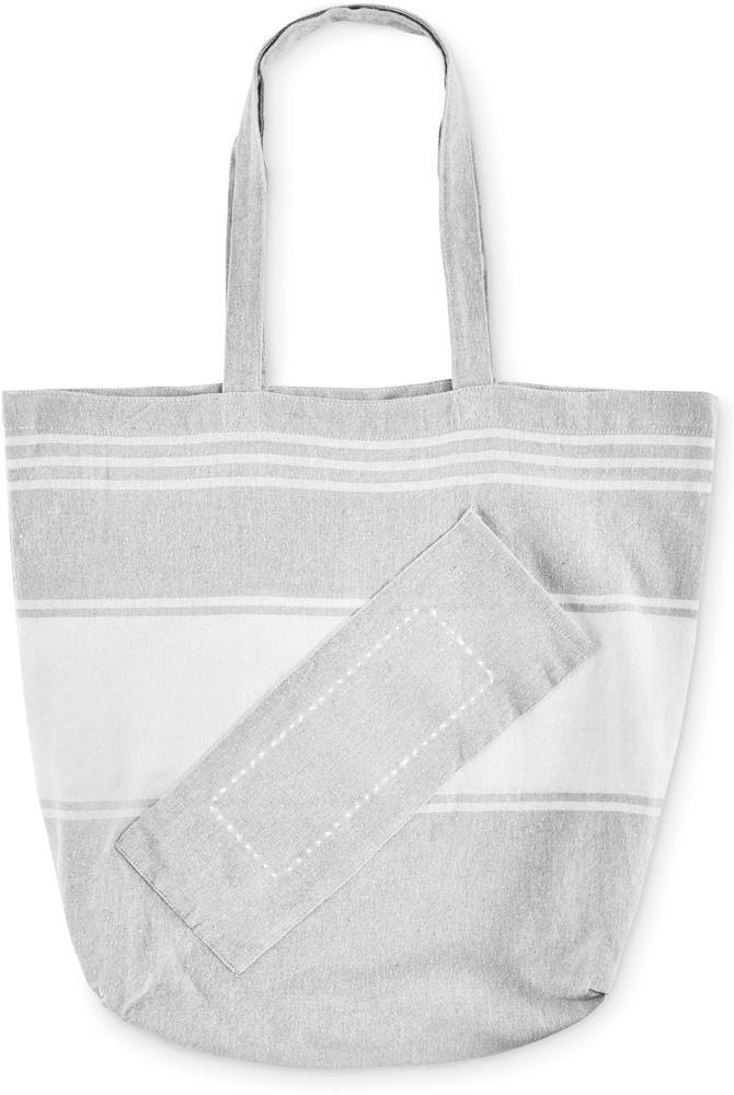 HUMMUM - Strandtas met hamamdoek — drukvlak tas zijde 2