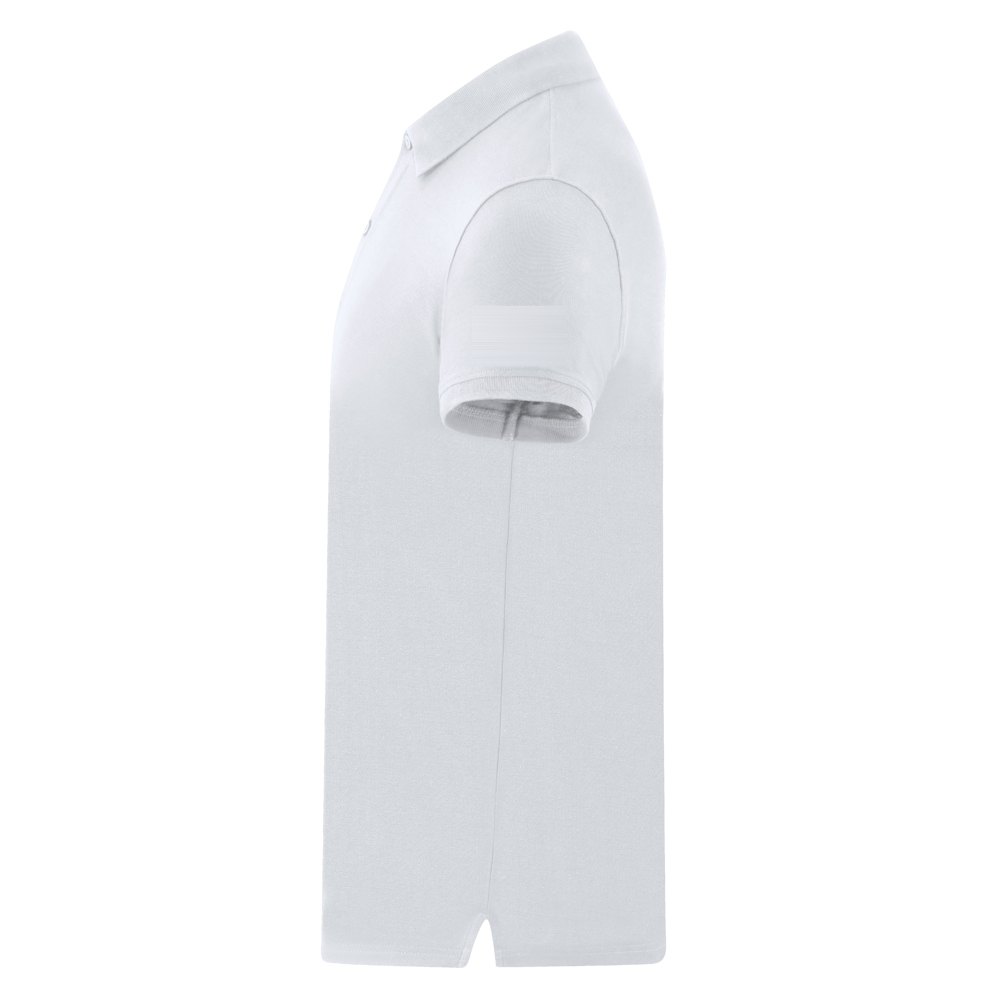 Volwassene Wit Polo Shirt Charles — drukvlak linkermouw