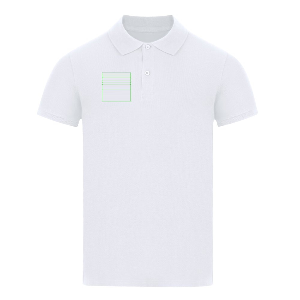 Volwassene Wit Polo Shirt Charles — drukvlak rechterborst