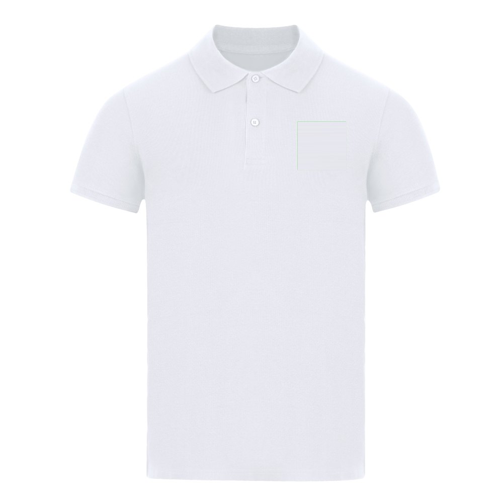Volwassene Wit Polo Shirt Charles — drukvlak linkerborst