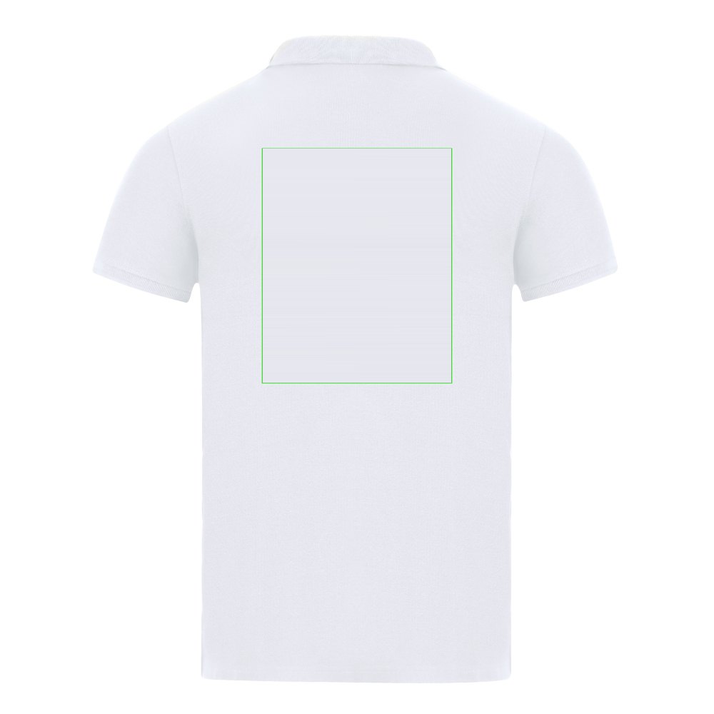 Volwassene Wit Polo Shirt Charles — drukvlak midden op de rug