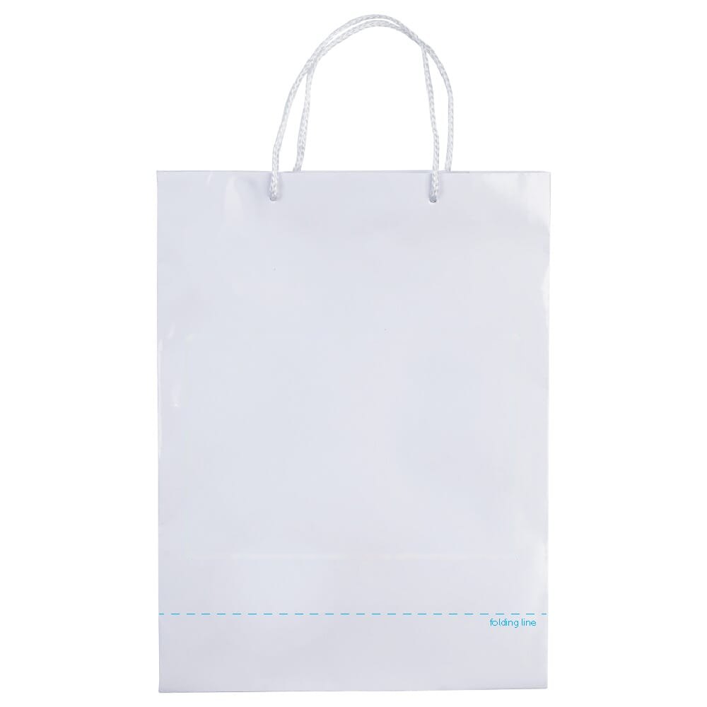Draagtas papier groot 200g/m2 — drukvlak boven de vouwlijn
