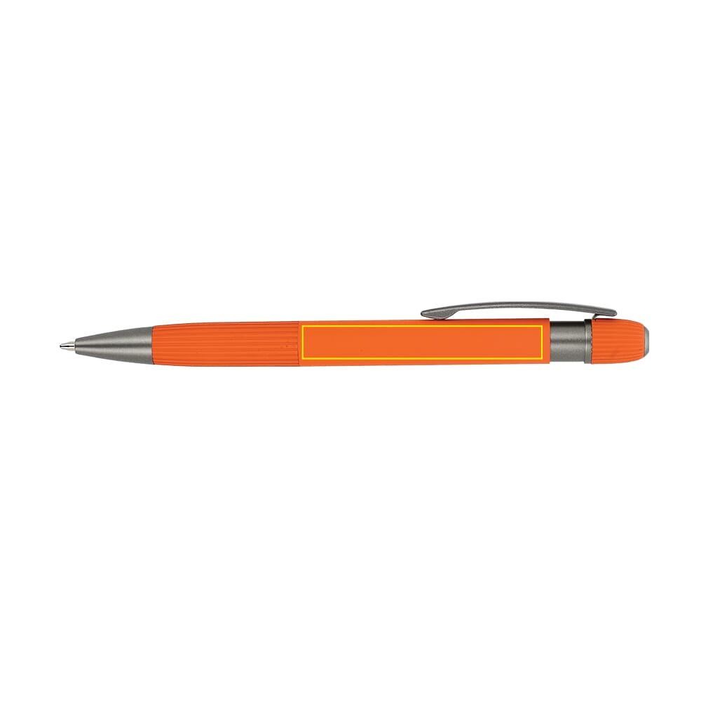 Aluminium balpen Toulouse Softtouch — drukvlak 90 graden van de clip