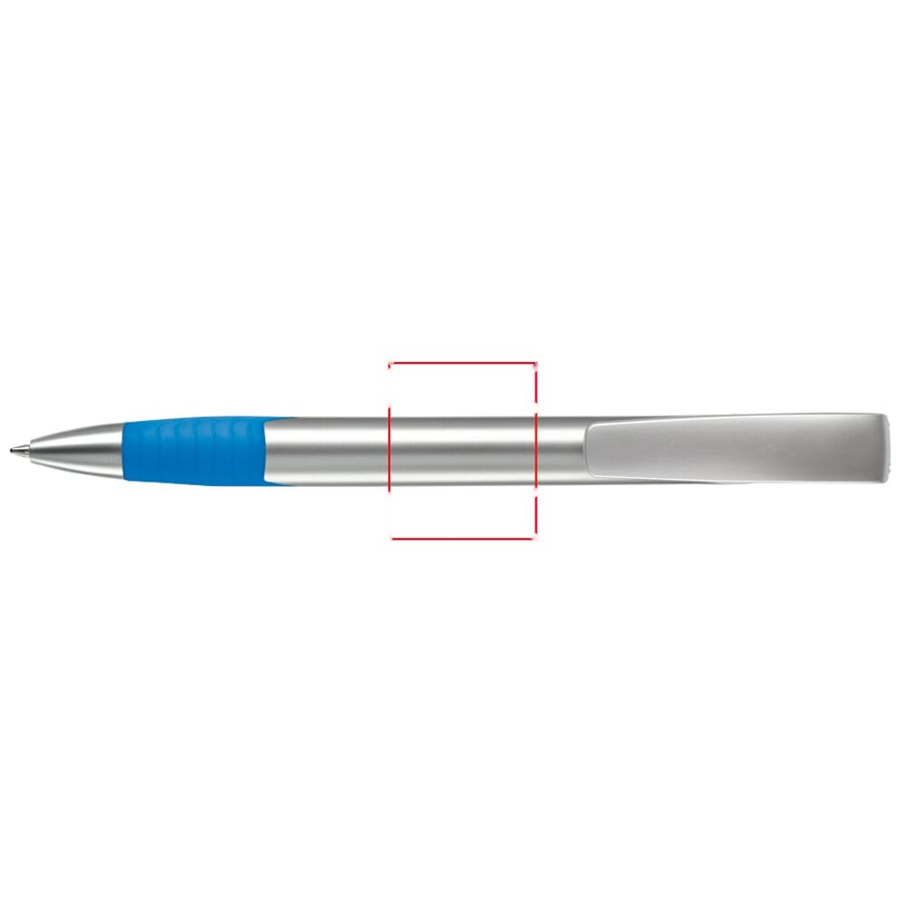 Balpen Zorro zilver hardcolour — drukvlak verlengde van de clip