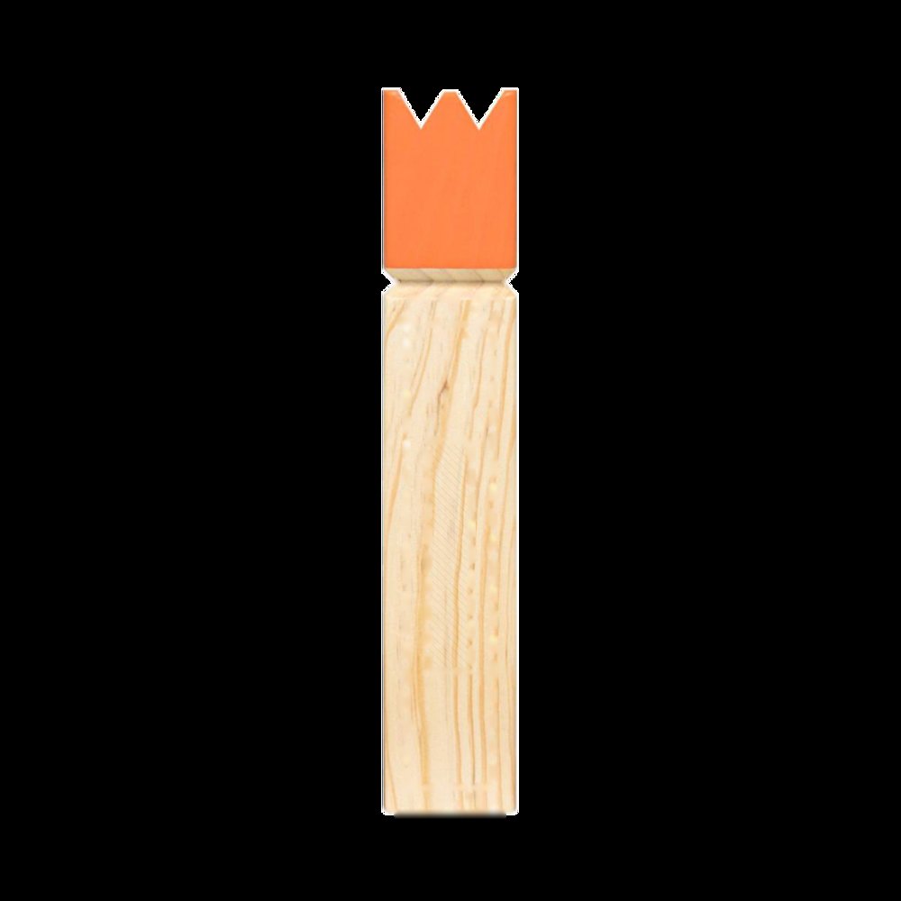 KUBB - Vikingwerpspel van hout — drukvlak op de wooden block with de orange crown