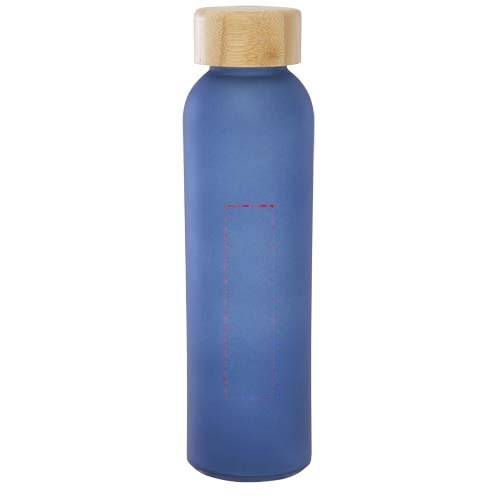 Lume 500 ml fles van mat natronkalkglas met bamboe deksel — drukvlak voorzijde