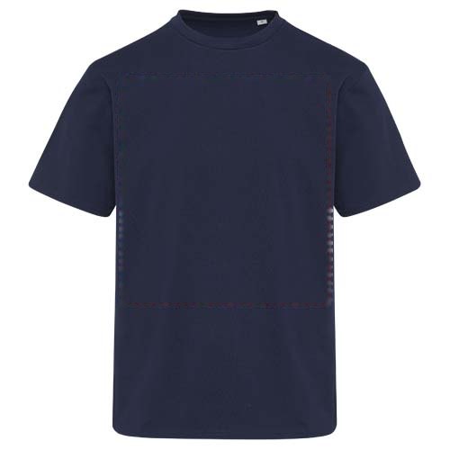 Lucas 260 g/m2 unisex OCS organisch oversized T-shirt — drukvlak impact volledige voorzijde