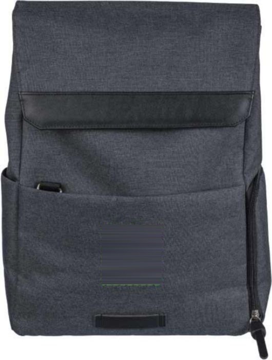 600D polyester canvas 15 inch laptop rugzak Dennis — drukvlak voorvak