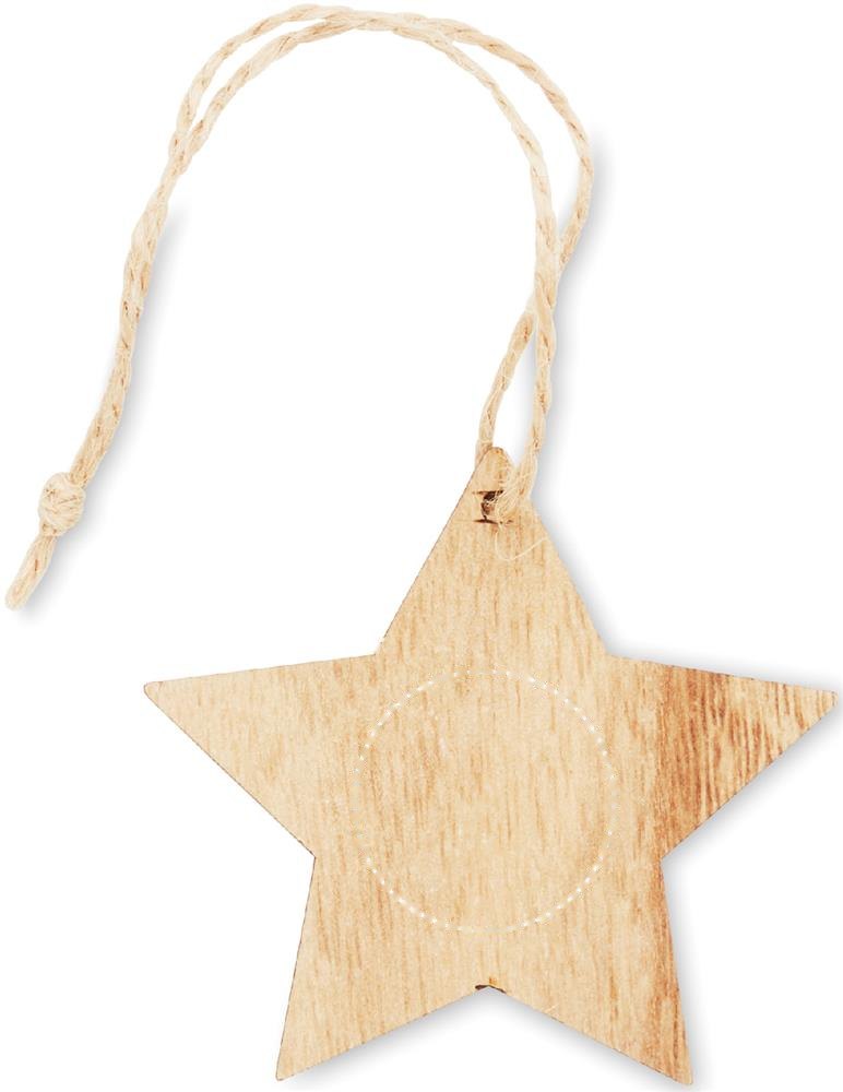 CHRISET - Houten kerstversiering set — drukvlak star