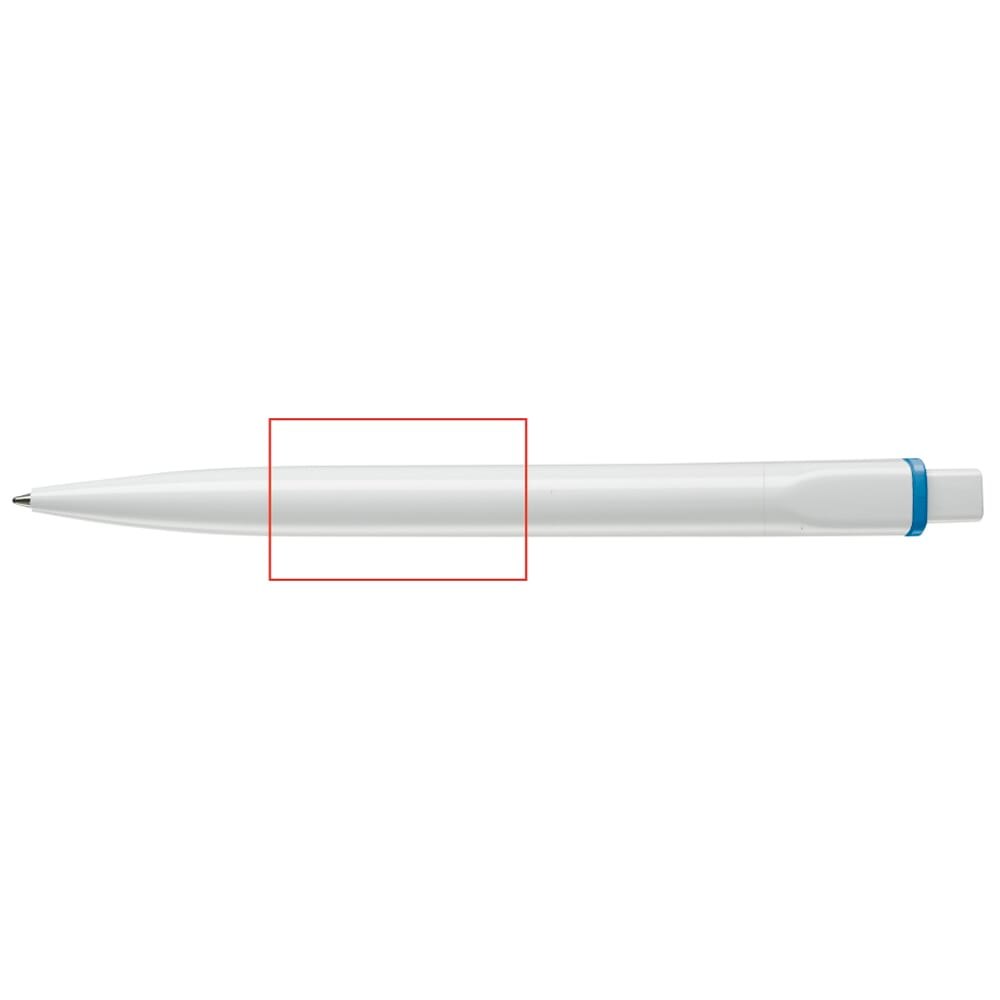 Balpen Cube hardcolour — drukvlak 180 graden van de clip
