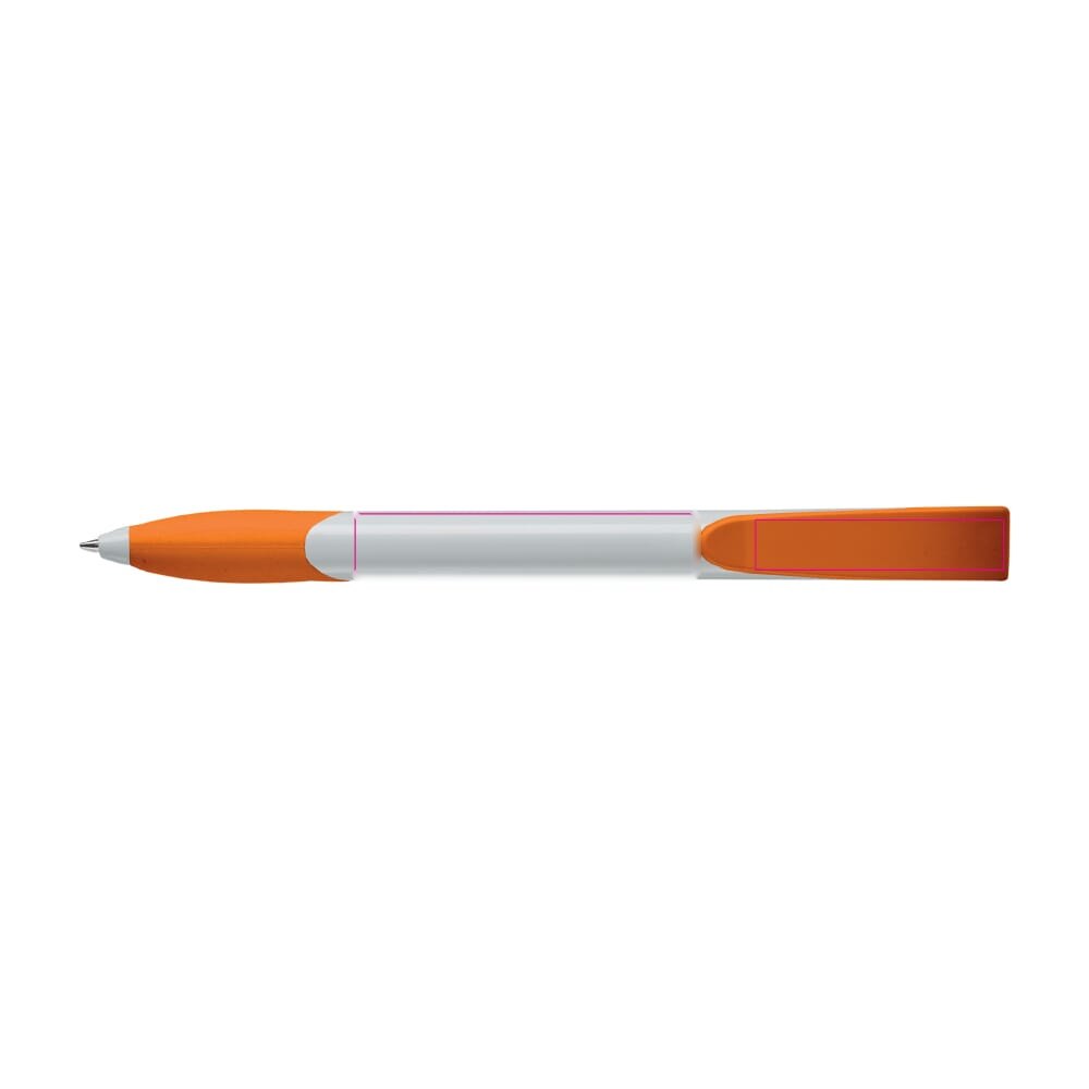 Balpen Apollo combi — drukvlak in het verlengde van de clip en op de clip