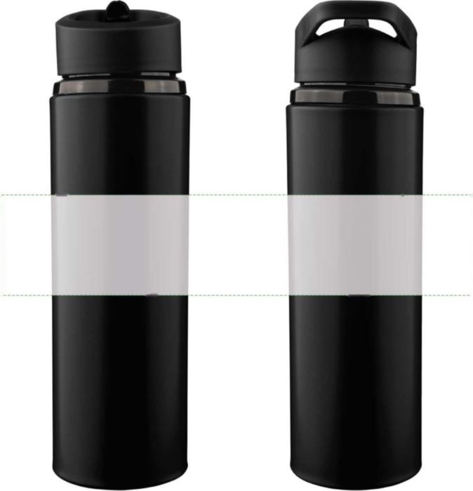 Gerecyclede roestvrijstalen drinkfles (750 ml) Zeno — drukvlak rondom