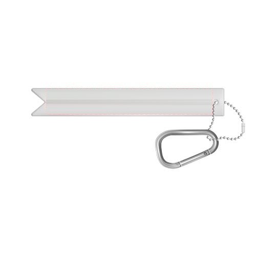 RFX™ H-9 lichtgewicht reflecterende PVC hanger met karabijnhaak — drukvlak voorkant (onder reflecterende laag)