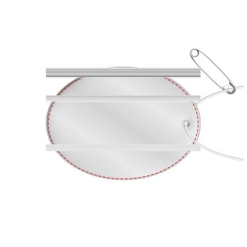 RFX™ Reflecterende hanger ovaal — drukvlak achterkant (onder reflecterende laag)