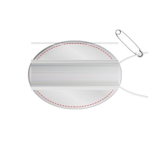 RFX™ Reflecterende hanger ovaal — drukvlak achterkant (op reflecterende laag)