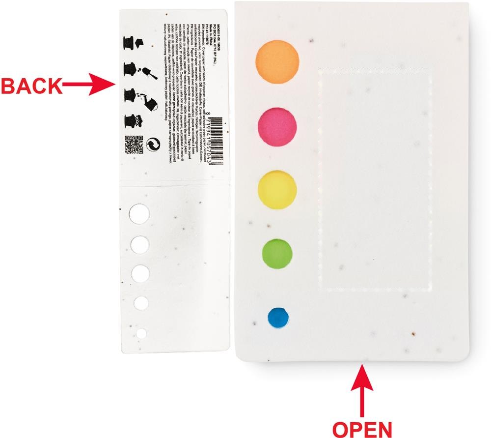 MEMO SEED - Zaadpapier pagemarkers — drukvlak voorzijde