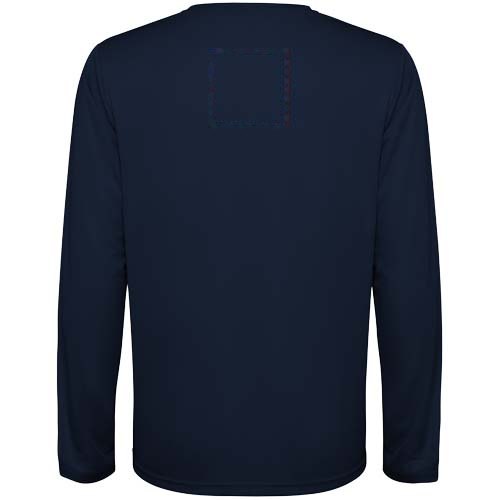 Estoril 125 g/m² unisex T-shirt met lange mouwen — drukvlak impact hoog op de achterzijde