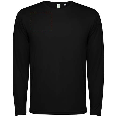 Estoril 125 g/m² unisex T-shirt met lange mouwen — drukvlak rechter borst