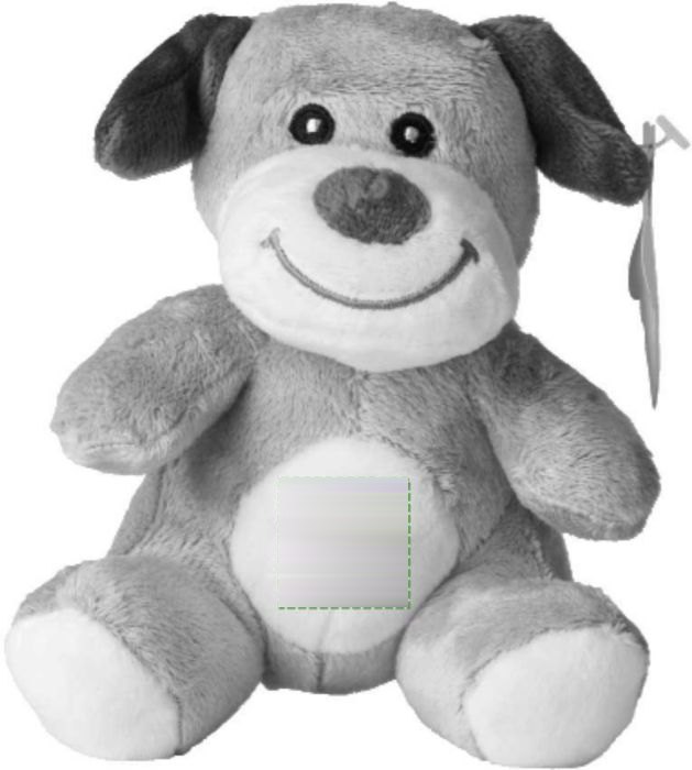 Pluche knuffelhond Valentina — drukvlak voorzijde