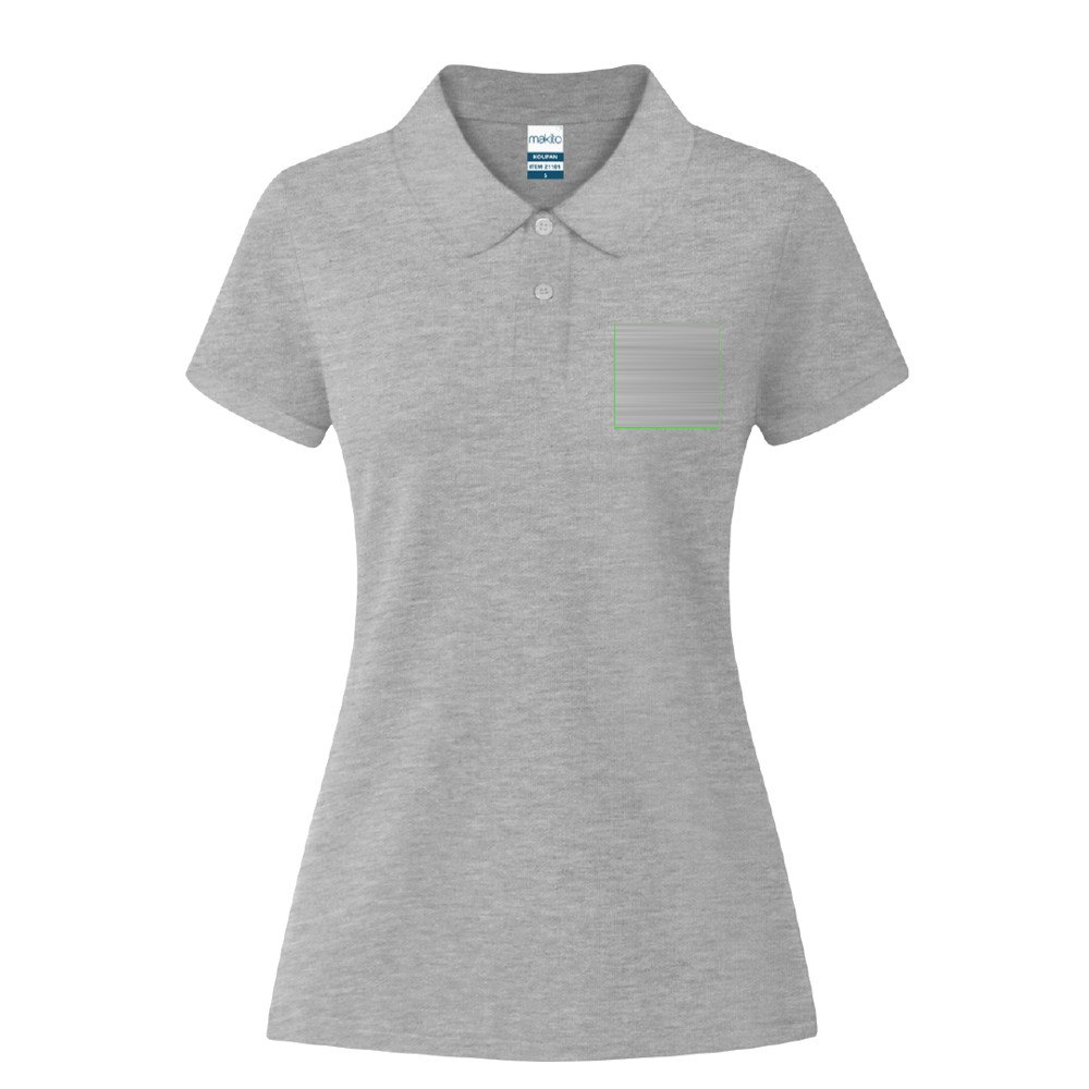 Dames Kleuren Polo Shirt Koupan — drukvlak linkerborst