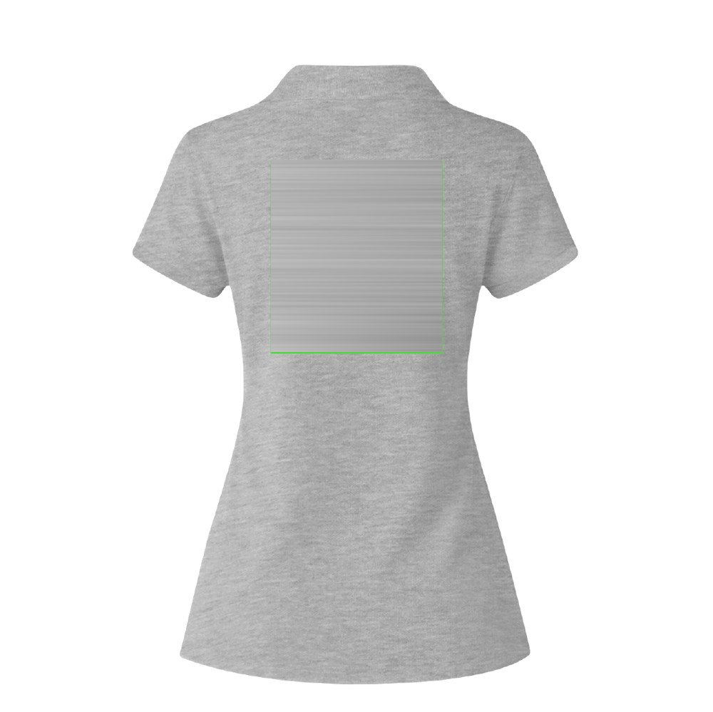 Dames Kleuren Polo Shirt Koupan — drukvlak midden op rug