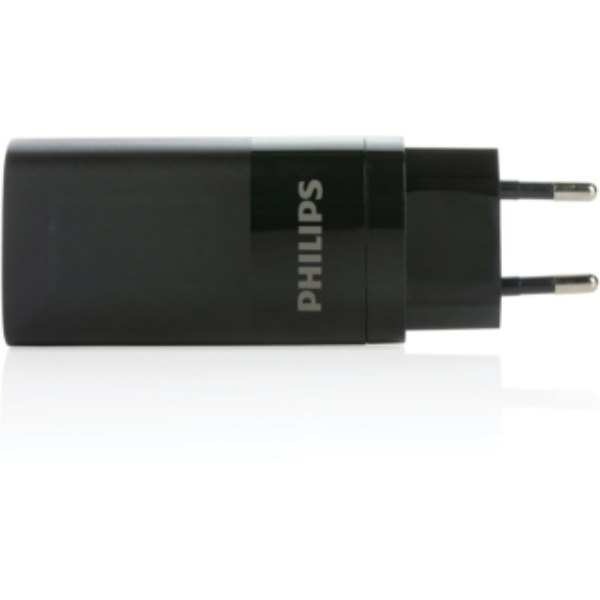 Philips Ultra snelle 3-poorts USB oplader 65W — drukvlak artikel voorzijde