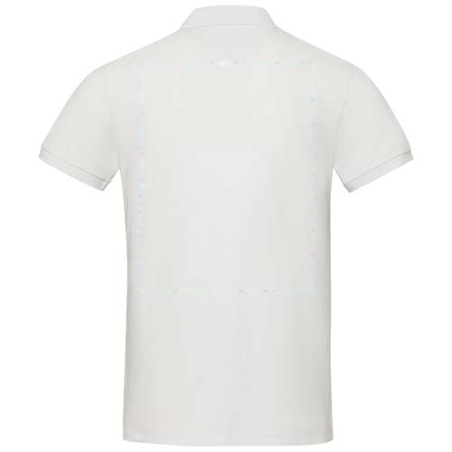Emerald 200 g/m² unisex Aware™ gerecyclede polo met korte mouwen — drukvlak impact hoog op de achterzijde