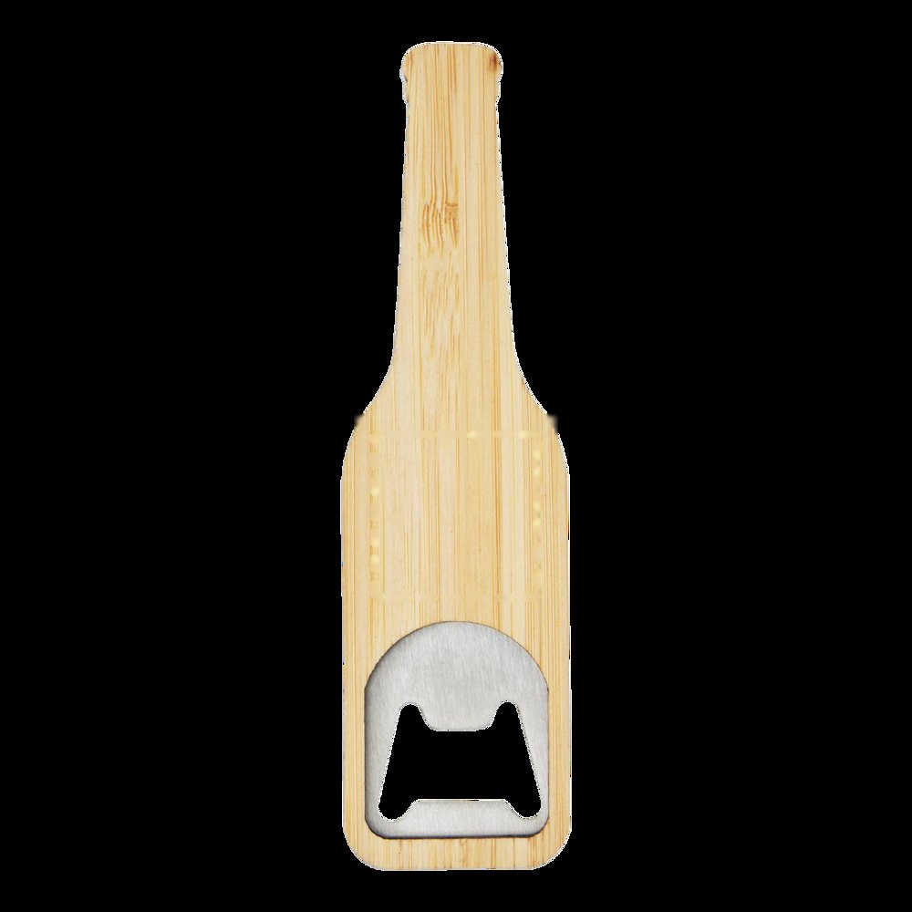 MY BEER - Bamboe flesopener — drukvlak gecentreerd op het artikel