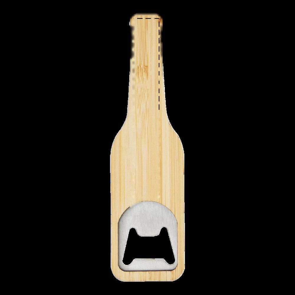 MY BEER - Bamboe flesopener — drukvlak gecentreerd op de voorkant