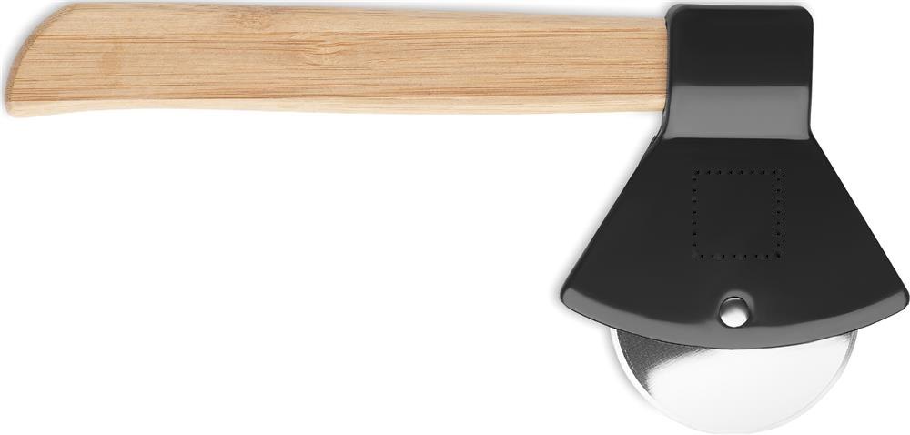 ZAZA - Pizzasnijder bamboe handvat — drukvlak axe zijde 2