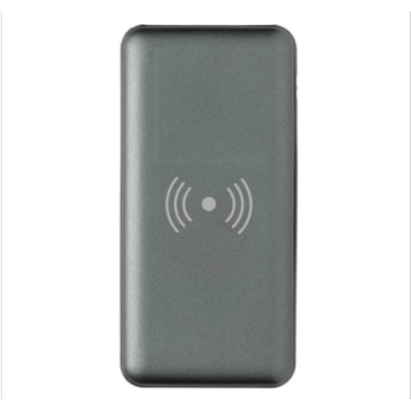 10.000 mAh powerbank met 10W draadloos snelladen met PD — drukvlak artikel voorzijde boven