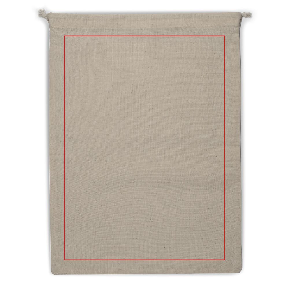 Herbruikbaar groente & fruit zakje OEKO-TEX® katoen ecru 30x40cm — drukvlak vrijwel de gehele voorkant